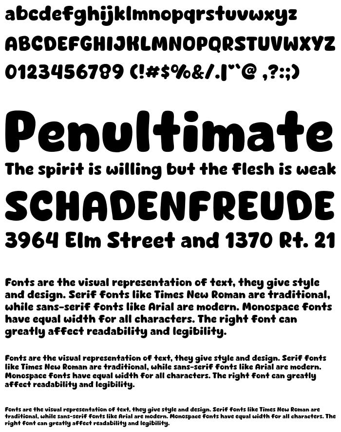 Image descriptive du font